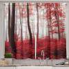 Ambesonne Kitchen Decor Collection, Sunset View on The Beach Shore Waves Surf Modern Home Decor Rocks Boats Sea Scenery, Window Treatments for Kitchen Curtains 2 Panels, 55X39 Inches, Blue Orange(White Red)