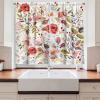 Ambesonne Kitchen Decor Collection, Sunset View on The Beach Shore Waves Surf Modern Home Decor Rocks Boats Sea Scenery, Window Treatments for Kitchen Curtains 2 Panels, 55X39 Inches, Blue Orange(Pink Cream)