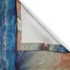 Ambesonne Kitchen Decor Collection, Sunset View on The Beach Shore Waves Surf Modern Home Decor Rocks Boats Sea Scenery, Window Treatments for Kitchen Curtains 2 Panels, 55X39 Inches, Blue Orange(Blue Orange)