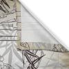 Ambesonne Kitchen Decor Collection, Sunset View on The Beach Shore Waves Surf Modern Home Decor Rocks Boats Sea Scenery, Window Treatments for Kitchen Curtains 2 Panels, 55X39 Inches, Blue Orange(White and Tan)