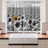 Ambesonne Kitchen Decor Collection, Sunset View on The Beach Shore Waves Surf Modern Home Decor Rocks Boats Sea Scenery, Window Treatments for Kitchen Curtains 2 Panels, 55X39 Inches, Blue Orange(Grey Yellow)