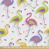 Ambesonne Mid Century Fabric by The Yard, Abstract Christmas Holiday Tree Illustrations Inspired by The Fifties, Decorative Fabric for Upholstery and Home Accents, 3 Yards, Black Yellow(Green Purple)