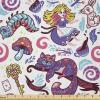 Ambesonne Mid Century Fabric by The Yard, Abstract Christmas Holiday Tree Illustrations Inspired by The Fifties, Decorative Fabric for Upholstery and Home Accents, 3 Yards, Black Yellow(Purple Pink)