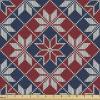 Ambesonne Mid Century Fabric by The Yard, Abstract Christmas Holiday Tree Illustrations Inspired by The Fifties, Decorative Fabric for Upholstery and Home Accents, 3 Yards, Black Yellow(Blue Coconut)