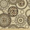 Ambesonne Mid Century Fabric by The Yard, Abstract Christmas Holiday Tree Illustrations Inspired by The Fifties, Decorative Fabric for Upholstery and Home Accents, 3 Yards, Black Yellow(Beige Brown)