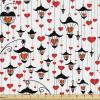 Ambesonne Mid Century Fabric by The Yard, Abstract Christmas Holiday Tree Illustrations Inspired by The Fifties, Decorative Fabric for Upholstery and Home Accents, 3 Yards, Black Yellow(Vermilion and Scarlet)