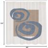 Ambesonne Mid Century Modern Boho Shower Curtain, Whirly Shapes with Earth Tones Rectangular Hippie Art, Cloth Fabric Bathroom Decor Set with Hooks, 69″ W x 105″ L, Warm Taupe Purpleblue