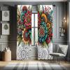 Ambesonne Modern Window Curtains, Jumble Colors Illustration of Oriental Floral Motif with Greenery Leaves, Lightweight Decorative 2-Panel Set & Rod Pocket, Pair of – 28″ x 63″, Pale Grey Multicolor(Pale Grey Multicolor)