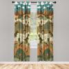 Ambesonne Modern Window Curtains, Jumble Colors Illustration of Oriental Floral Motif with Greenery Leaves, Lightweight Decorative 2-Panel Set & Rod Pocket, Pair of – 28″ x 63″, Pale Grey Multicolor(Khaki Salmon Redwood)