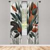 Ambesonne Modern Window Curtains, Jumble Colors Illustration of Oriental Floral Motif with Greenery Leaves, Lightweight Decorative 2-Panel Set & Rod Pocket, Pair of – 28″ x 63″, Pale Grey Multicolor(Orange Laurel Green Grey)