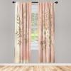 Ambesonne Modern Window Curtains, Jumble Colors Illustration of Oriental Floral Motif with Greenery Leaves, Lightweight Decorative 2-Panel Set & Rod Pocket, Pair of – 28″ x 63″, Pale Grey Multicolor(Blush Dark Mustard)