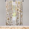 Ambesonne Modern Window Curtains, Jumble Colors Illustration of Oriental Floral Motif with Greenery Leaves, Lightweight Decorative 2-Panel Set & Rod Pocket, Pair of – 28″ x 63″, Pale Grey Multicolor(Dark Khaki Pale Grey)