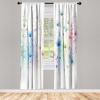 Ambesonne Modern Window Curtains, Jumble Colors Illustration of Oriental Floral Motif with Greenery Leaves, Lightweight Decorative 2-Panel Set & Rod Pocket, Pair of – 28″ x 63″, Pale Grey Multicolor(Multicolor Off White)