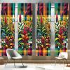 Ambesonne Modern Window Curtains, Jumble Colors Illustration of Oriental Floral Motif with Greenery Leaves, Lightweight Decorative 2-Panel Set & Rod Pocket, Pair of – 28″ x 63″, Pale Grey Multicolor(Multi Color)