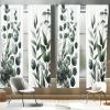 Ambesonne Modern Window Curtains, Jumble Colors Illustration of Oriental Floral Motif with Greenery Leaves, Lightweight Decorative 2-Panel Set & Rod Pocket, Pair of – 28″ x 63″, Pale Grey Multicolor(White Laurel Green)
