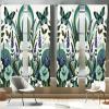 Ambesonne Modern Window Curtains, Jumble Colors Illustration of Oriental Floral Motif with Greenery Leaves, Lightweight Decorative 2-Panel Set & Rod Pocket, Pair of – 28″ x 63″, Pale Grey Multicolor(Seafoam Jade Green Ivory)