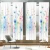 Ambesonne Modern Window Curtains, Jumble Colors Illustration of Oriental Floral Motif with Greenery Leaves, Lightweight Decorative 2-Panel Set & Rod Pocket, Pair of – 28″ x 63″, Pale Grey Multicolor(Multicolor Off White)