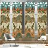 Ambesonne Modern Window Curtains, Jumble Colors Illustration of Oriental Floral Motif with Greenery Leaves, Lightweight Decorative 2-Panel Set & Rod Pocket, Pair of – 28″ x 63″, Pale Grey Multicolor(Khaki Salmon Redwood)