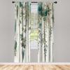 Ambesonne Modern Window Curtains, Jumble Colors Illustration of Oriental Floral Motif with Greenery Leaves, Lightweight Decorative 2-Panel Set & Rod Pocket, Pair of – 28″ x 63″, Pale Grey Multicolor(Eggshell Grey Teal)