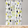 Ambesonne Modern Window Curtains, Jumble Colors Illustration of Oriental Floral Motif with Greenery Leaves, Lightweight Decorative 2-Panel Set & Rod Pocket, Pair of – 28″ x 63″, Pale Grey Multicolor(Yellow Black)