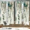 Ambesonne Modern Window Curtains, Jumble Colors Illustration of Oriental Floral Motif with Greenery Leaves, Lightweight Decorative 2-Panel Set & Rod Pocket, Pair of – 28″ x 63″, Pale Grey Multicolor(Eggshell Grey Teal)