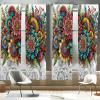 Ambesonne Modern Window Curtains, Jumble Colors Illustration of Oriental Floral Motif with Greenery Leaves, Lightweight Decorative 2-Panel Set & Rod Pocket, Pair of – 28″ x 63″, Pale Grey Multicolor(Pale Grey Multicolor)
