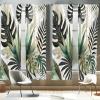 Ambesonne Modern Window Curtains, Jumble Colors Illustration of Oriental Floral Motif with Greenery Leaves, Lightweight Decorative 2-Panel Set & Rod Pocket, Pair of – 28″ x 63″, Pale Grey Multicolor(Teal Pale Khaki Fawn)