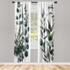 Ambesonne Modern Window Curtains, Jumble Colors Illustration of Oriental Floral Motif with Greenery Leaves, Lightweight Decorative 2-Panel Set & Rod Pocket, Pair of – 28″ x 63″, Pale Grey Multicolor(White Laurel Green)