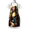Ambesonne Multicolor Aprons(Apricot Amber and Green)