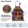 Ambesonne Multicolor Aprons(Apricot Lilac Dark Grey)