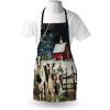 Ambesonne Multicolor Aprons(Beige Pale Grey and Pale Ruby)