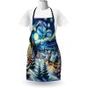 Ambesonne Multicolor Aprons(Blue Evergreen and Mustard)