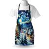 Ambesonne Multicolor Aprons(Blue Evergreen and Mustard)