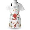 Ambesonne Multicolor Aprons(Coral White)