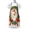 Ambesonne Multicolor Aprons(Dark Coral Green and Beige)