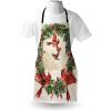 Ambesonne Multicolor Aprons(Dark Coral Green and Beige)