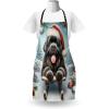 Ambesonne Multicolor Aprons(Dark Grey and Pale Blue)