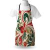 Ambesonne Multicolor Aprons(Dark Pink Green Ivory)