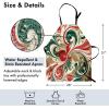 Ambesonne Multicolor Aprons(Dark Pink Green Ivory)