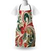 Ambesonne Multicolor Aprons(Dark Pink Green Ivory)
