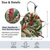 Ambesonne Multicolor Aprons(Green Ecru Vermilion)