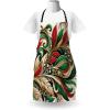 Ambesonne Multicolor Aprons(Green Ecru Vermilion)