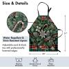 Ambesonne Multicolor Aprons(Green Grey and Ruby)