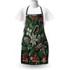Ambesonne Multicolor Aprons(Green Grey and Ruby)
