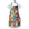 Ambesonne Multicolor Aprons(Green Purple)