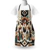Ambesonne Multicolor Aprons(Ivory and Dark Orange)