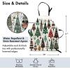 Ambesonne Multicolor Aprons(Jade Green White Paprika)
