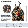 Ambesonne Multicolor Aprons(Khaki Coral Olive Green)