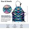 Ambesonne Multicolor Aprons(Lilac Seafoam Sky Blue)