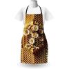 Ambesonne Multicolor Aprons(Mustard Ivory Grey Yellow)
